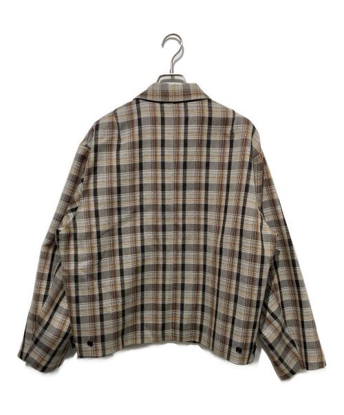 AURALEE（オーラリー）AURALEE (オーラリー) DOUBLE FACE CHECK ZIP BLOUSON ブラウン サイズ:4の古着・服飾アイテム