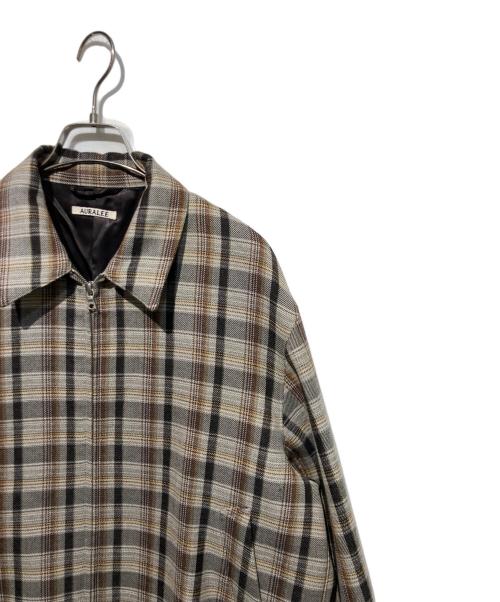 AURALEE（オーラリー）AURALEE (オーラリー) DOUBLE FACE CHECK ZIP BLOUSON ブラウン サイズ:4の古着・服飾アイテム