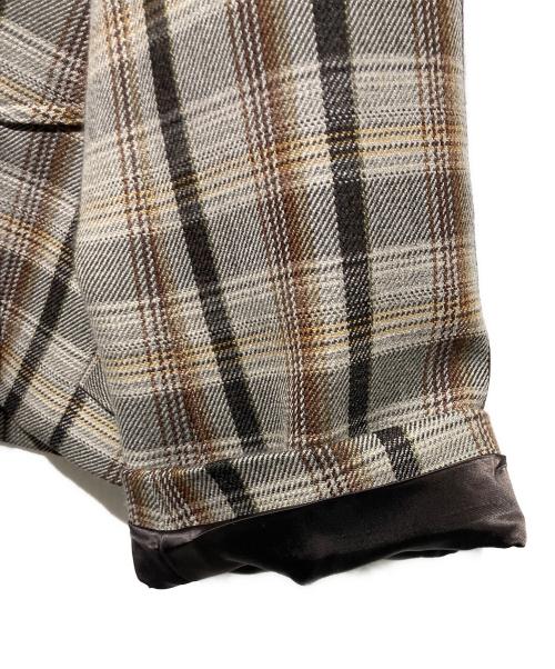 AURALEE（オーラリー）AURALEE (オーラリー) DOUBLE FACE CHECK ZIP BLOUSON ブラウン サイズ:4の古着・服飾アイテム