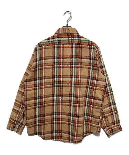 FIVE BROTHER（ファイブブラザー）FIVE BROTHER (ファイブブラザー) 60s ヘビーネルシャツ ブラウン サイズ:16の古着・服飾アイテム