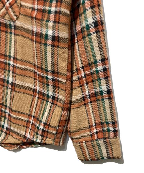 FIVE BROTHER（ファイブブラザー）FIVE BROTHER (ファイブブラザー) 60s ヘビーネルシャツ ブラウン サイズ:16の古着・服飾アイテム