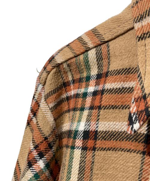 FIVE BROTHER（ファイブブラザー）FIVE BROTHER (ファイブブラザー) 60s ヘビーネルシャツ ブラウン サイズ:16の古着・服飾アイテム