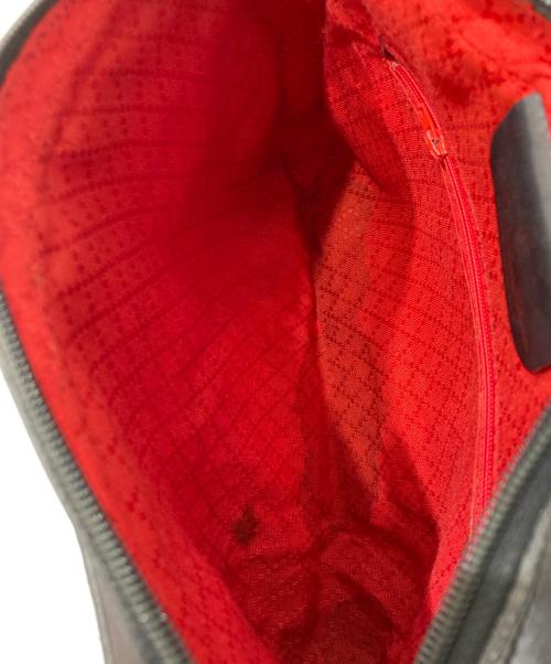 GUCCI（グッチ）GUCCI (グッチ) レザーキャンバスショルダーバッグ ブラックの古着・服飾アイテム