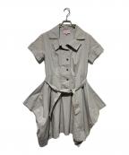 Vivienne Westwood RED LABELヴィヴィアンウエストウッドレッドレーベル）の古着「ベルト付半袖シャツワンピース」｜グレー