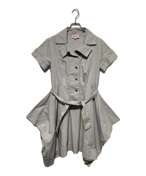 Vivienne Westwood RED LABEL（ヴィヴィアンウエストウッドレッドレーベル）Vivienne Westwood RED LABEL (ヴィヴィアンウエストウッドレッドレーベル) ベルト付半袖シャツワンピース グレー サイズ:2の古着・服飾アイテム