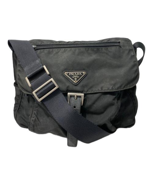 PRADA（プラダ）PRADA (プラダ) ナイロンショルダーバッグ ブラックの古着・服飾アイテム