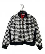adidasアディダス）の古着「千鳥格子柄ブルゾン」｜ホワイト×ブラック