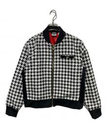 adidas（アディダス）の古着「千鳥格子柄ブルゾン」｜ホワイト×ブラック