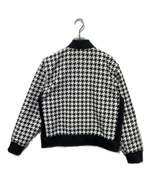 adidas（アディダス）adidas (アディダス) 千鳥格子柄ブルゾン ホワイト×ブラック サイズ:Mの古着・服飾アイテム