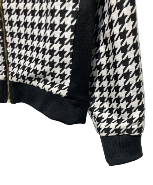 adidas（アディダス）adidas (アディダス) 千鳥格子柄ブルゾン ホワイト×ブラック サイズ:Mの古着・服飾アイテム