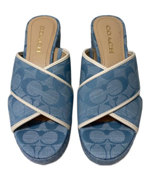 COACH（コーチ）COACH (コーチ) スローン エスパドリーユ ブルー サイズ:6の古着・服飾アイテム