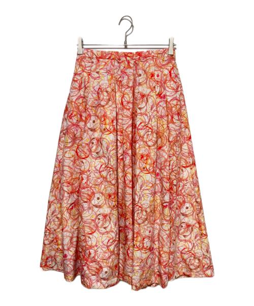 HERALBONY（ヘラルボニー）HERALBONY (ヘラルボニー) フレアスカート「タイトル不明」 ピンク サイズ:Mの古着・服飾アイテム