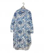 HERALBONYヘラルボニー）の古着「シャツワンピース「タイトル不明」」｜ホワイト×ブルー