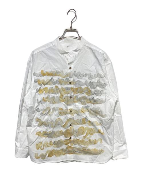 HERALBONY（ヘラルボニー）HERALBONY (ヘラルボニー) バンドカラーシャツ「kin-mm2024」 ホワイト サイズ:Mの古着・服飾アイテム