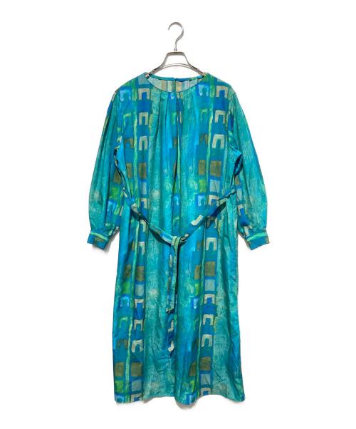 HERALBONY（ヘラルボニー）HERALBONY (ヘラルボニー) クルーネックワンピース「双竹」 グリーン×ブルー サイズ:Fの古着・服飾アイテム