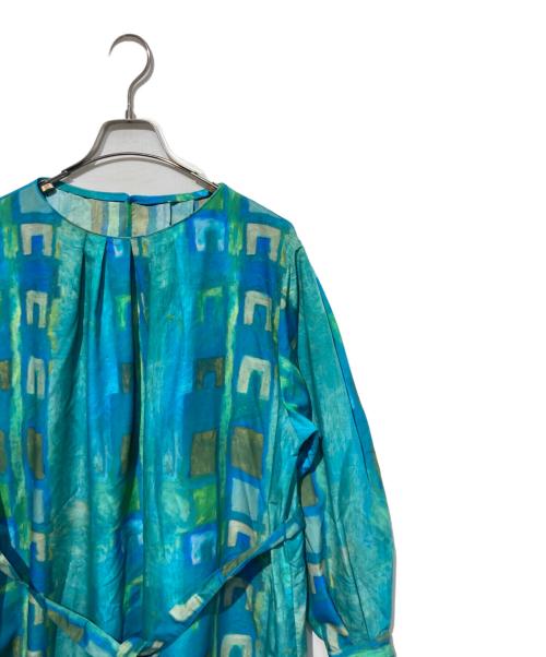 HERALBONY（ヘラルボニー）HERALBONY (ヘラルボニー) クルーネックワンピース「双竹」 グリーン×ブルー サイズ:Fの古着・服飾アイテム