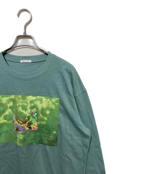 HERALBONY（ヘラルボニー）HERALBONY (ヘラルボニー) Light Weight スウェットクルー「水滴と表層」 グリーン サイズ:XLの古着・服飾アイテム