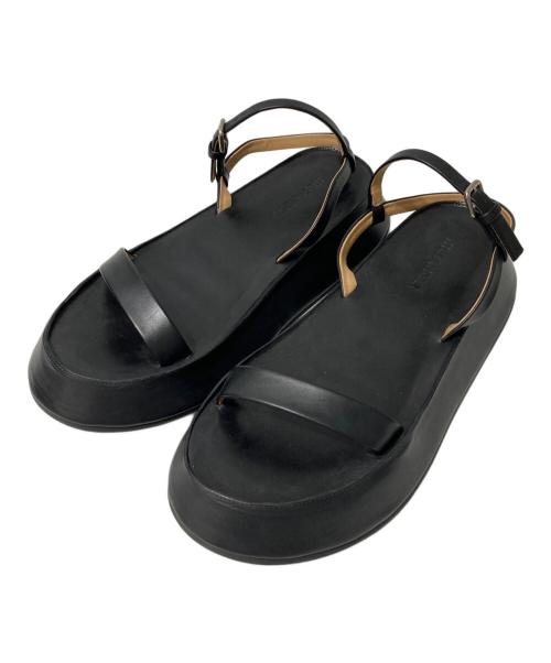 JIL SANDER（ジルサンダー）JIL SANDER (ジルサンダー) プラットフォームサンダル ブラック サイズ:35の古着・服飾アイテム