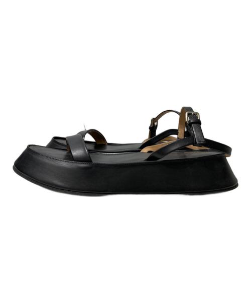 JIL SANDER（ジルサンダー）JIL SANDER (ジルサンダー) プラットフォームサンダル ブラック サイズ:35の古着・服飾アイテム