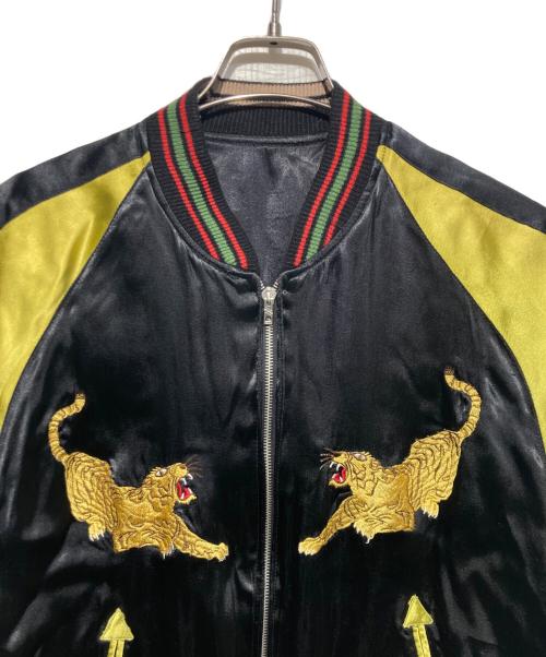 CROPPED HEADS（クロップドヘッズ）CROPPED HEADS (クロップドヘッズ) スーベニアジャケット ブラック×イエロー サイズ:Ｌの古着・服飾アイテム