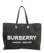 BURBERRYバーバリー）の古着「ロゴプリントキャンバストートバッグ」｜ブラック