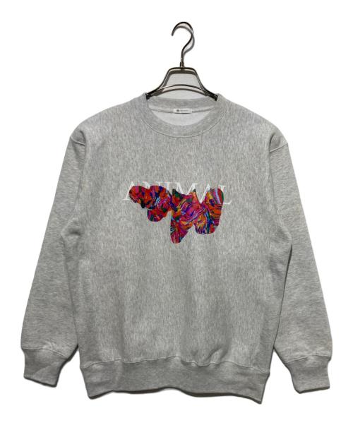 HERALBONY（ヘラルボニー）HERALBONY (ヘラルボニー) Heavy Weight スウェットクルー「動物」 グレー サイズ:Lの古着・服飾アイテム