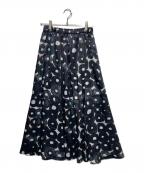 HERALBONYヘラルボニー）の古着「サテンスカート「（無題）（丸）」」｜ブラック