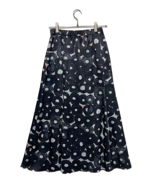 HERALBONY（ヘラルボニー）HERALBONY (ヘラルボニー) サテンスカート「（無題）（丸）」 ブラック サイズ:Mの古着・服飾アイテム