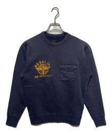 RRL（ダブルアールエル）の古着「フレンチテリーグラフィックスウェットシャツ」｜ネイビー