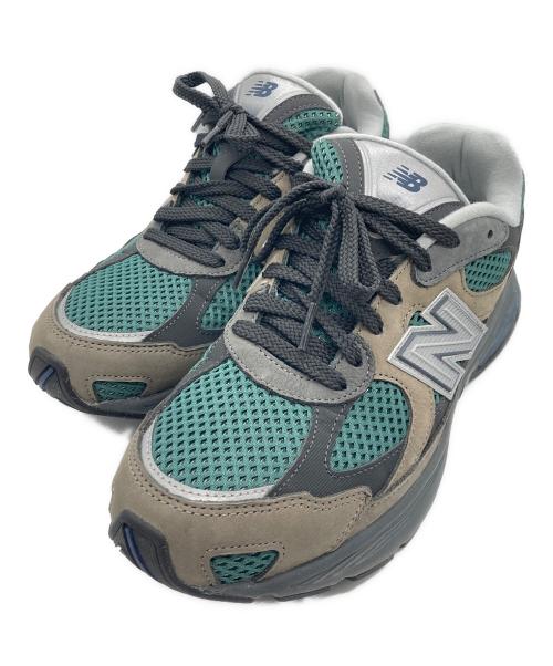 NEW BALANCE（ニューバランス）NEW BALANCE (ニューバランス) ローカットスニーカー グレー×グリーン サイズ:28cmの古着・服飾アイテム