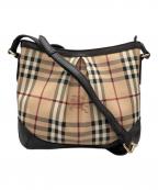 BURBERRYバーバリー）の古着「ノバチェック柄ショルダーバッグ」｜ベージュ×ブラウン