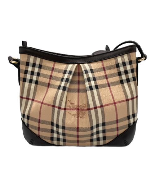 BURBERRY（バーバリー）BURBERRY (バーバリー) ノバチェック柄ショルダーバッグ ベージュ×ブラウンの古着・服飾アイテム