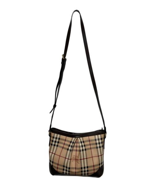 BURBERRY（バーバリー）BURBERRY (バーバリー) ノバチェック柄ショルダーバッグ ベージュ×ブラウンの古着・服飾アイテム