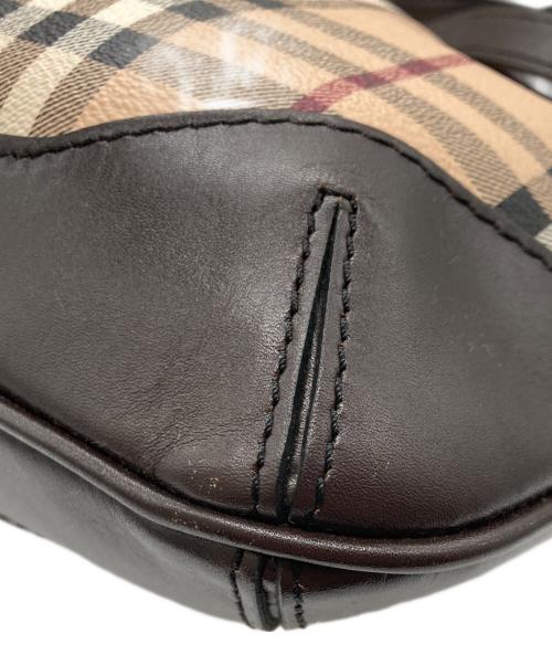BURBERRY（バーバリー）BURBERRY (バーバリー) ノバチェック柄ショルダーバッグ ベージュ×ブラウンの古着・服飾アイテム