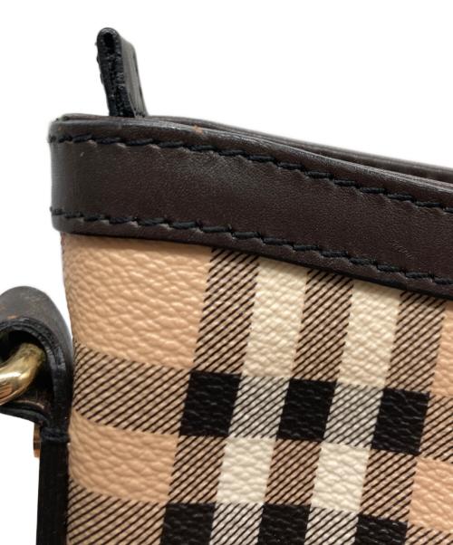 BURBERRY（バーバリー）BURBERRY (バーバリー) ノバチェック柄ショルダーバッグ ベージュ×ブラウンの古着・服飾アイテム
