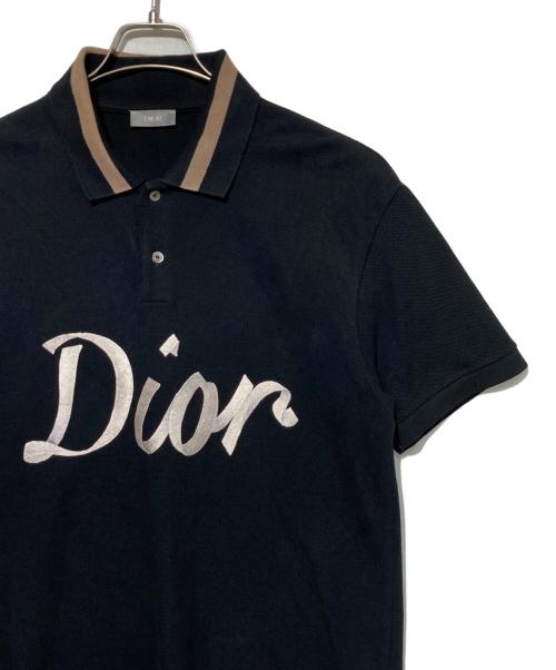DIOR HOMME（ディオール オム）Dior Homme (ディオール オム) Travis Scott Cactus Jack (トラヴィス・スコット カクタスジャック) ロゴポロシャツ ブラック サイズ:Mの古着・服飾アイテム