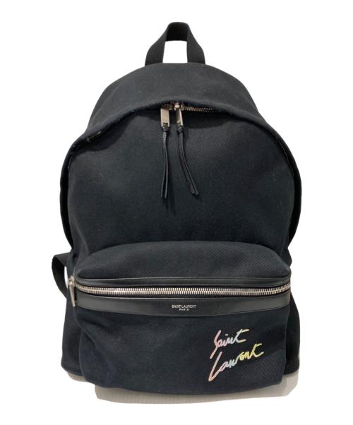 Saint Laurent Paris（サンローランパリ）Saint Laurent Paris (サンローランパリ) キャンバス シティバックパック ブラックの古着・服飾アイテム