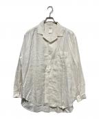Yohji Yamamoto pour hommeヨウジヤマモト プールオム）の古着「リネンレーヨンオープンカラーシャツ」｜アイボリー