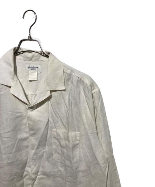 Yohji Yamamoto pour homme（ヨウジヤマモト プールオム）Yohji Yamamoto pour homme (ヨウジヤマモト プールオム) リネンレーヨンオープンカラーシャツ アイボリー サイズ:Mの古着・服飾アイテム