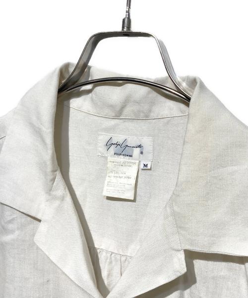 Yohji Yamamoto pour homme（ヨウジヤマモト プールオム）Yohji Yamamoto pour homme (ヨウジヤマモト プールオム) リネンレーヨンオープンカラーシャツ アイボリー サイズ:Mの古着・服飾アイテム