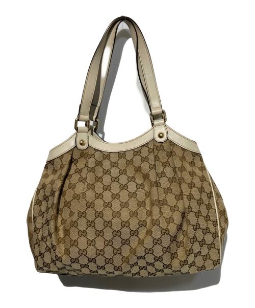 GUCCI（グッチ）GUCCI (グッチ) GGキャンバス トートバッグ ベージュの古着・服飾アイテム