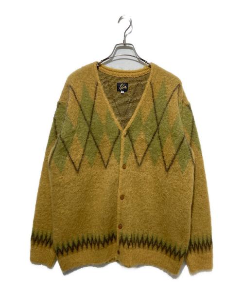 Needles（ニードルズ）Needles (ニードルズ) MOHAIR CARDIGAN - ARGYL ベージュ×グリーン サイズ:Lの古着・服飾アイテム