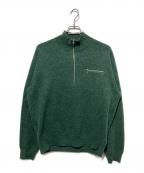 stussyステューシー）の古着「Half Zip Mock Neck Sweater」｜グリーン