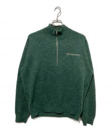 stussy（ステューシー）の古着「Half Zip Mock Neck Sweater」｜グリーン