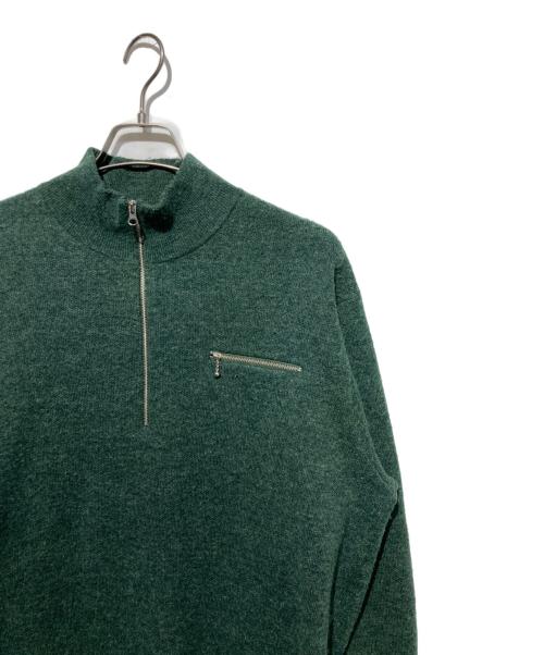 stussy（ステューシー）stussy (ステューシー) Half Zip Mock Neck Sweater グリーン サイズ:Lの古着・服飾アイテム