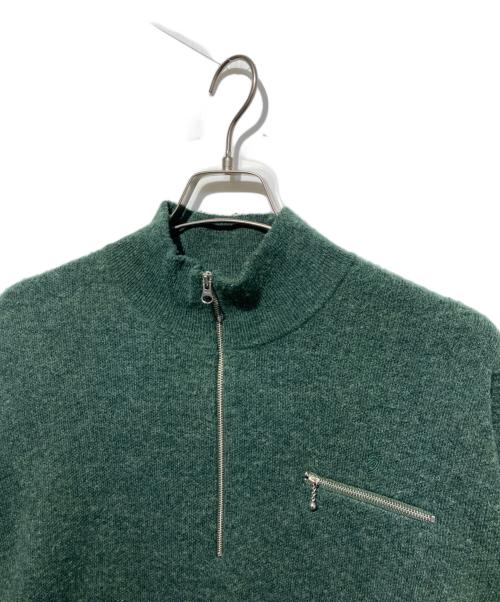 stussy（ステューシー）stussy (ステューシー) Half Zip Mock Neck Sweater グリーン サイズ:Lの古着・服飾アイテム