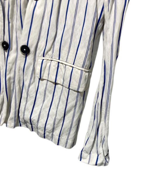 BARENA（バレナ）BARENA (バレナ) ストライプダブルジャケット ホワイト×ブルー サイズ:48の古着・服飾アイテム