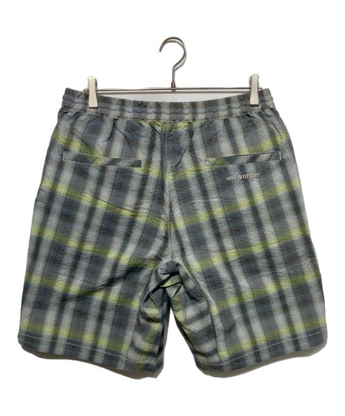 and wander（アンドワンダー）and wander (アンドワンダー) ハーフパンツ グリーン×グレー サイズ:XL 未使用品の古着・服飾アイテム