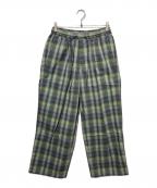 and wanderアンドワンダー）の古着「dry check easy pants」｜グリーン×グレー