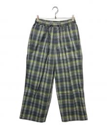 and wander（アンドワンダー）の古着「dry check easy pants」｜グリーン×グレー